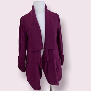 Chadwick’s Open Front Cardigan Medium Waterfall Purple Burgundy knit